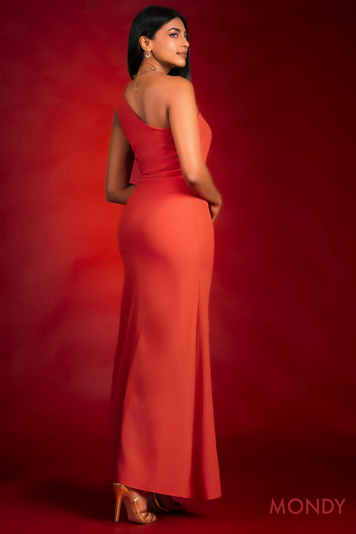 One Shoulder Maxi Dress