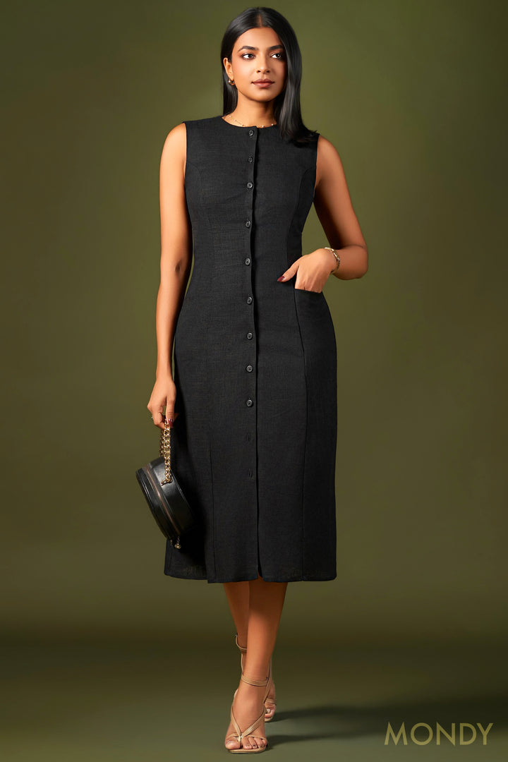 Aline Button Up Midi Dress