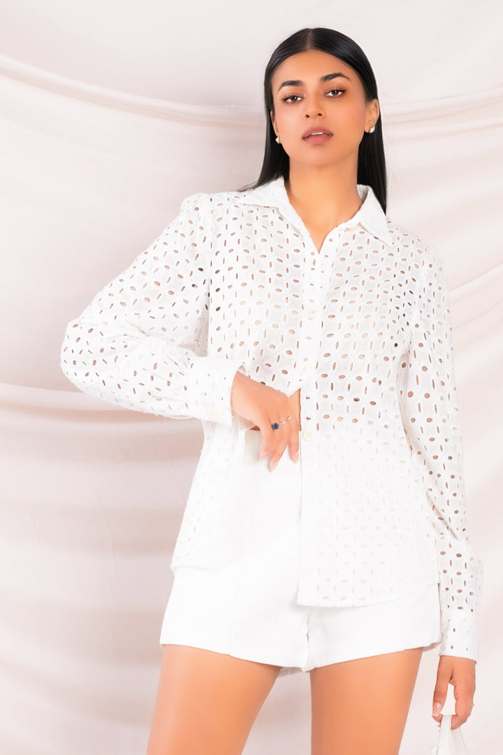 White Eyelet Shirt