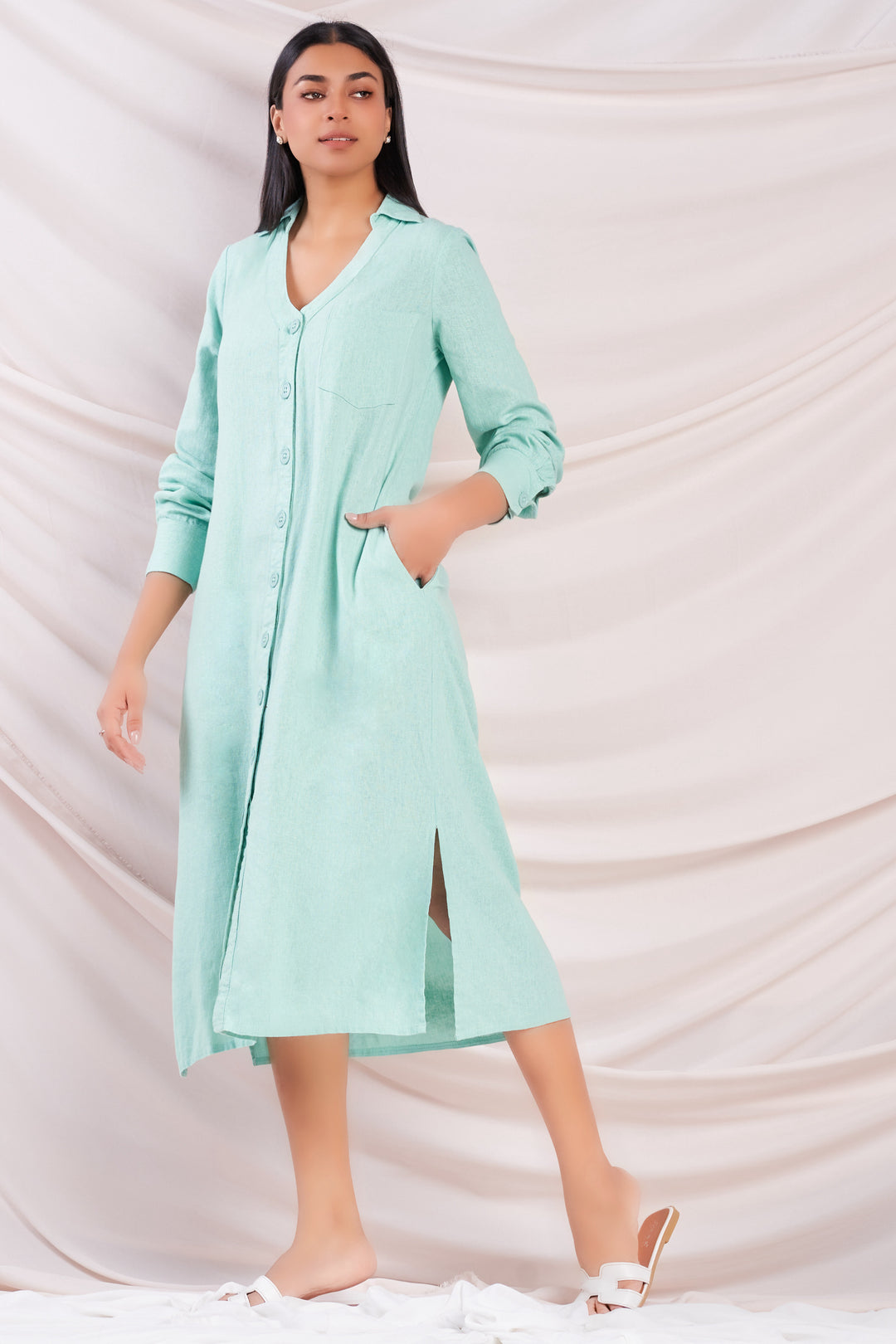 Green Oversized Tent Dress