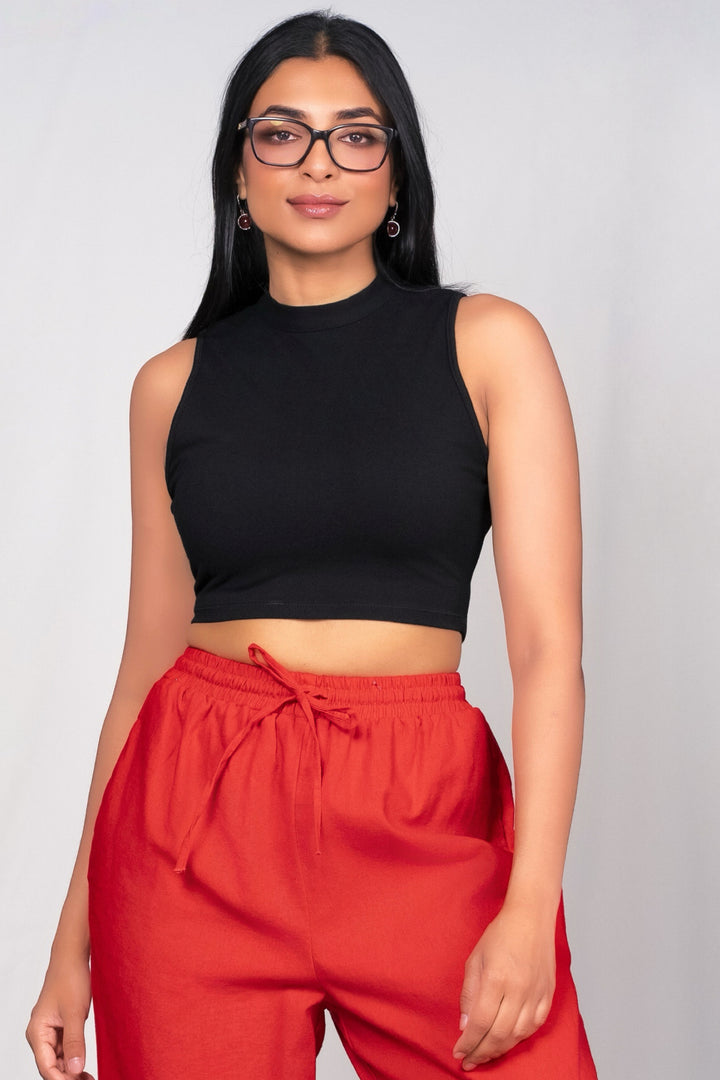 High Neck Crop Top