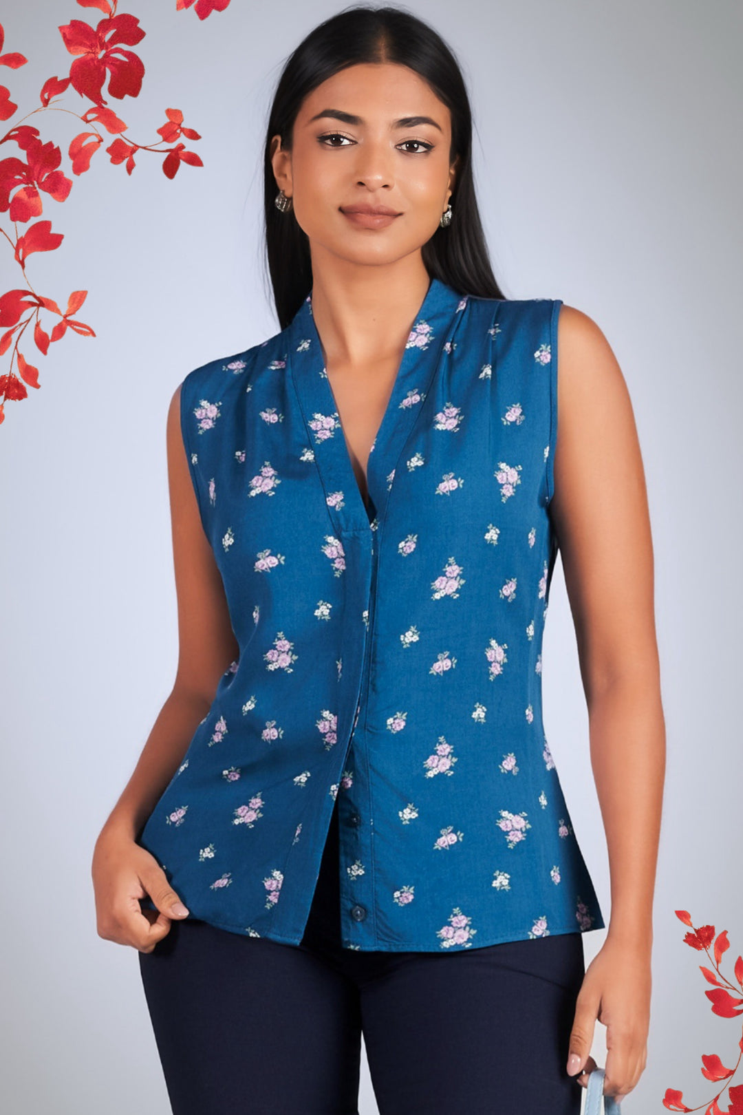 Printed Sleeveless Top