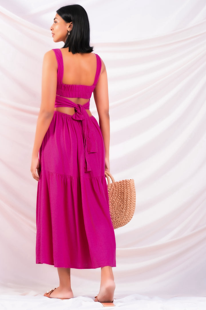 Pink Tie Back Sun Dress