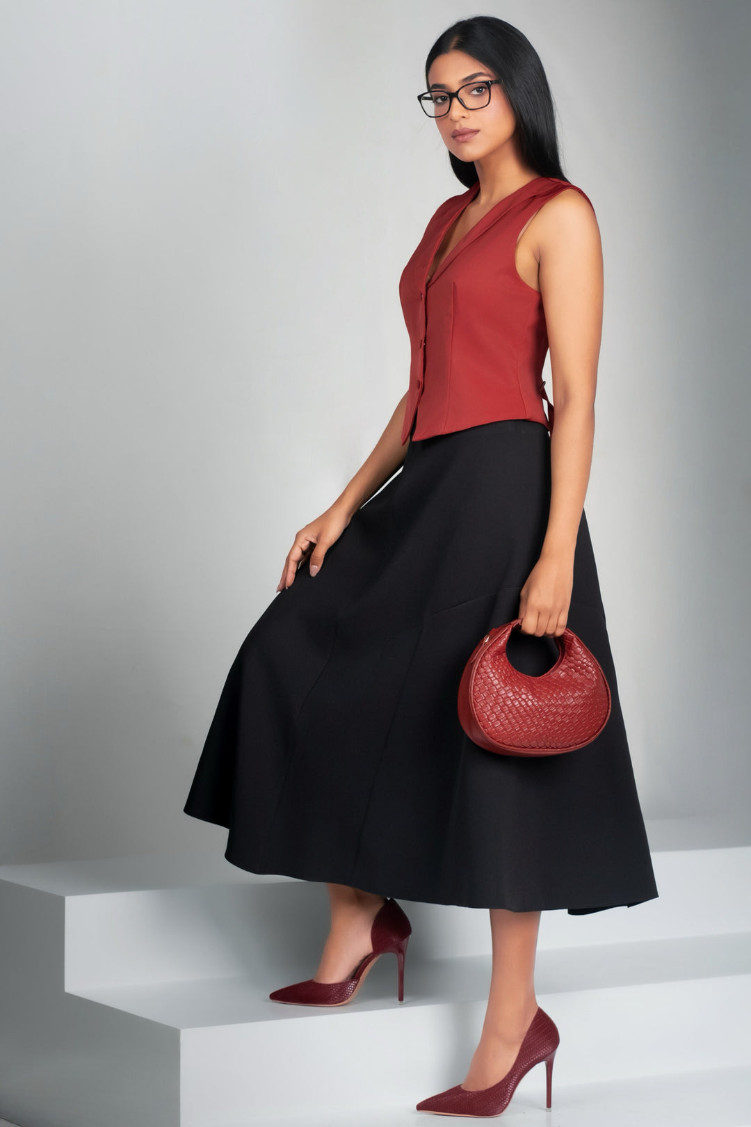 Flared Aline Midi Skirt