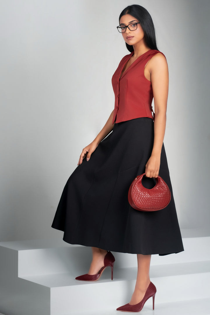 Flared Aline Midi Skirt