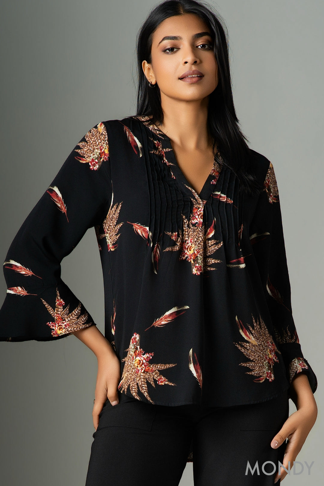 Pintuck Detail Top
