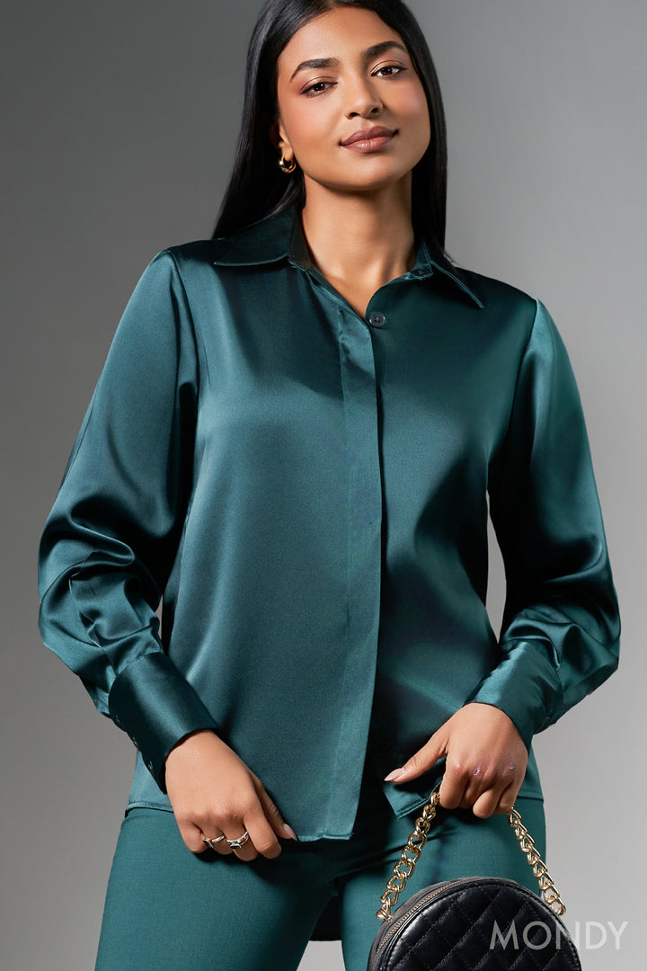 Long Sleeve Satin Shirt