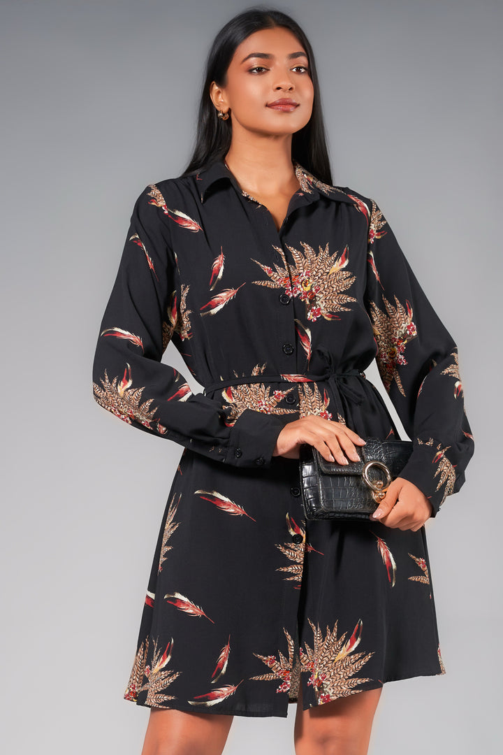 Printed Shirt Dress