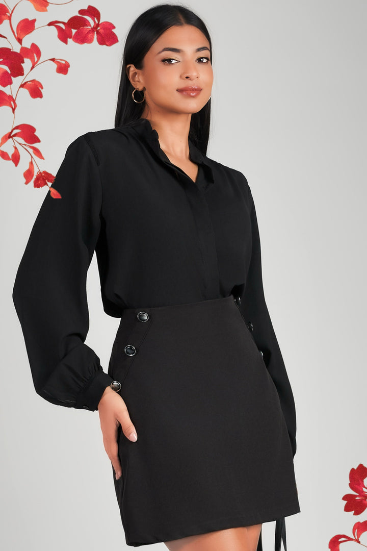 Long Sleeve Chiffon Top