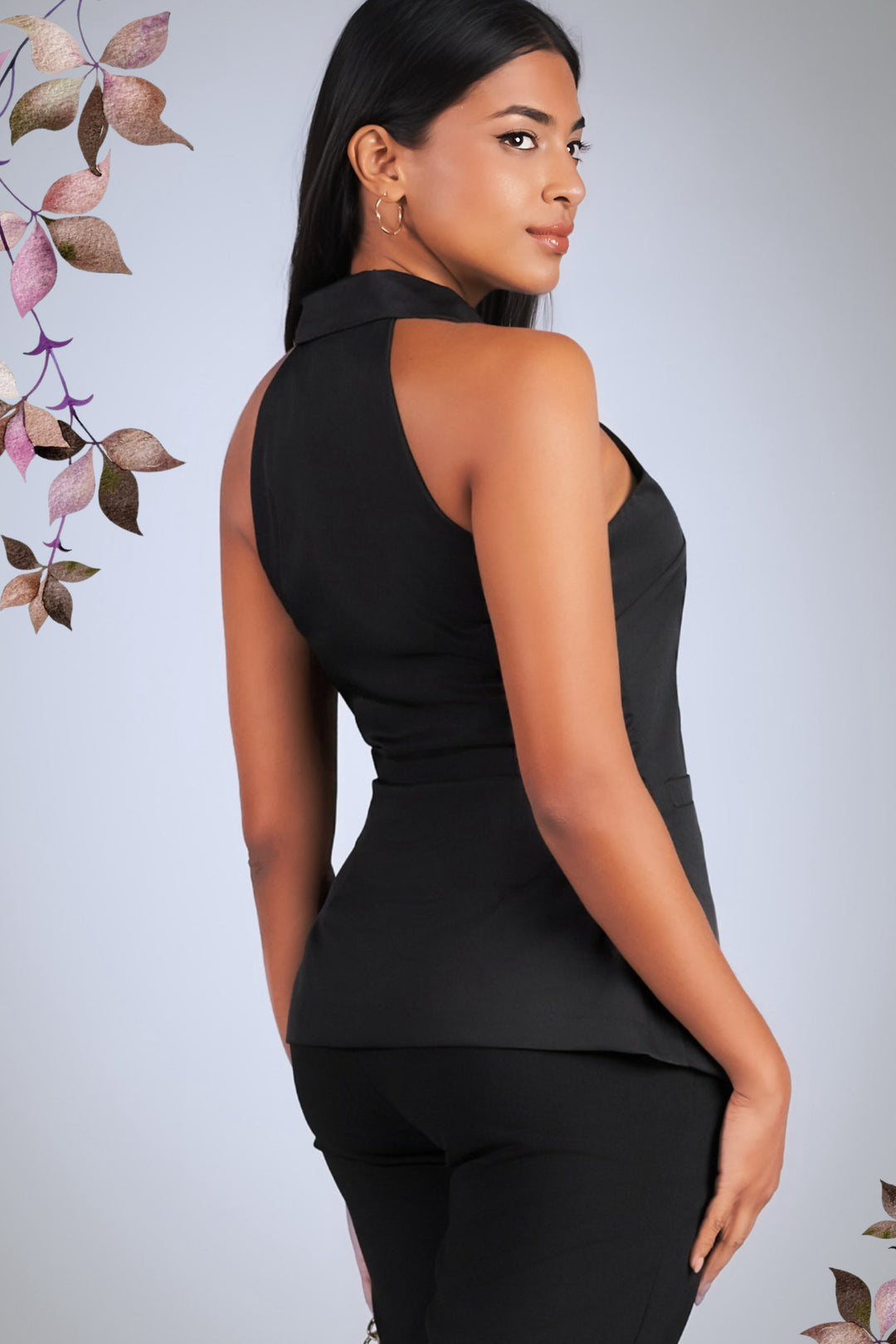 Sleeveless Button Up Top