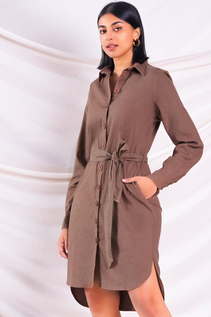 Brown Shirt Dress