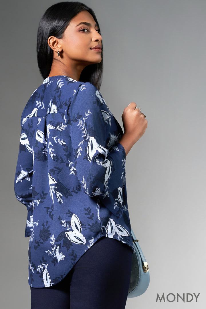 Printed Flare Sleeve Top