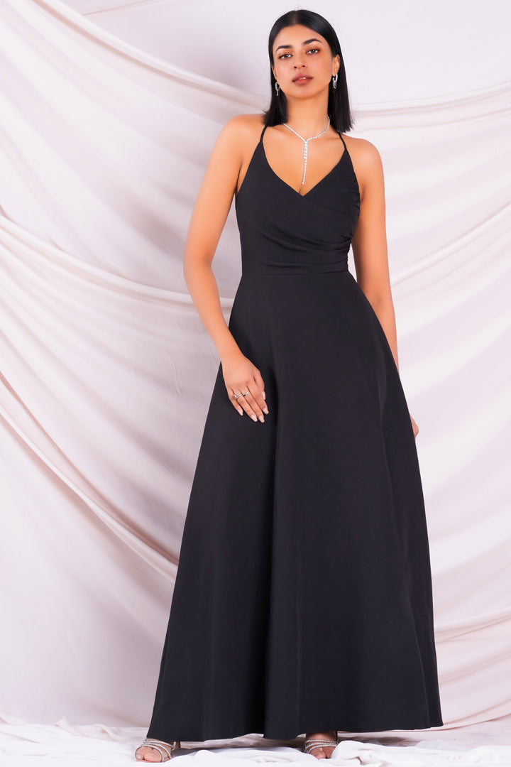 Black Tie Back Maxi Dress