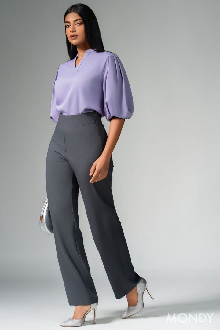 Purple Puff Sleeve Top