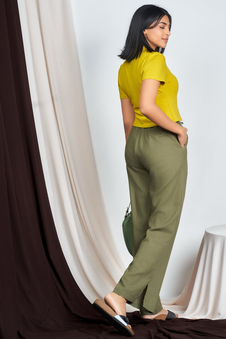 Drawstring Split Leg Pant