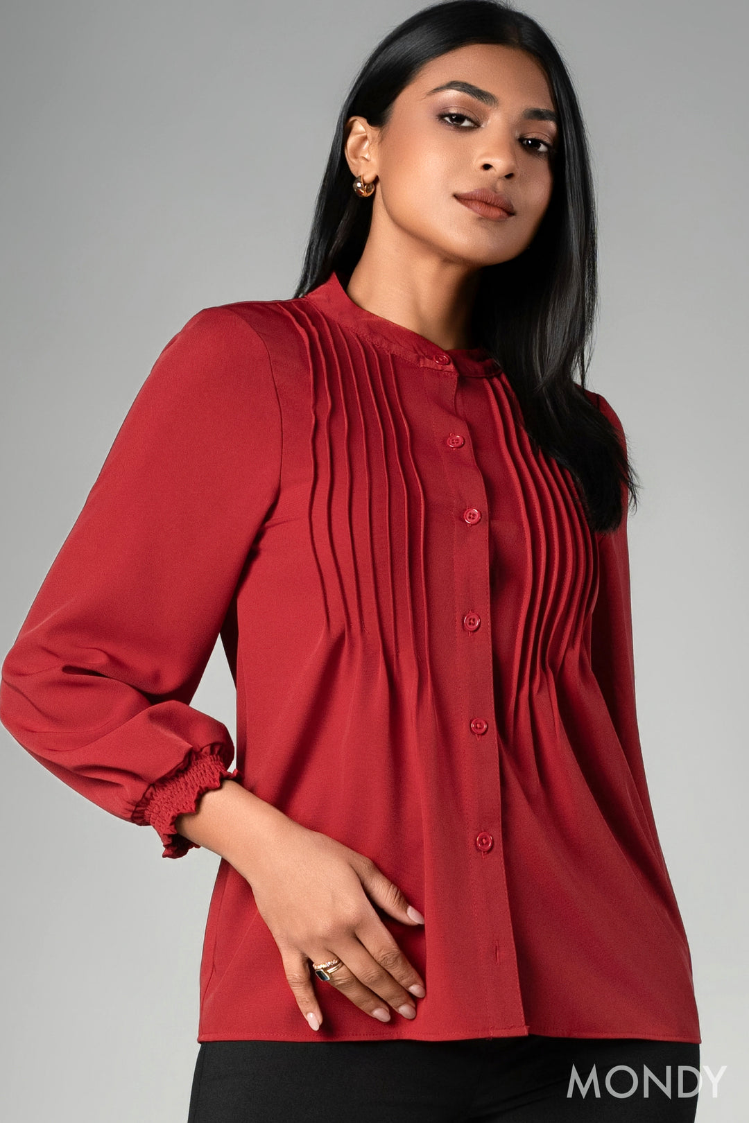 Pin Tuck Detail Top