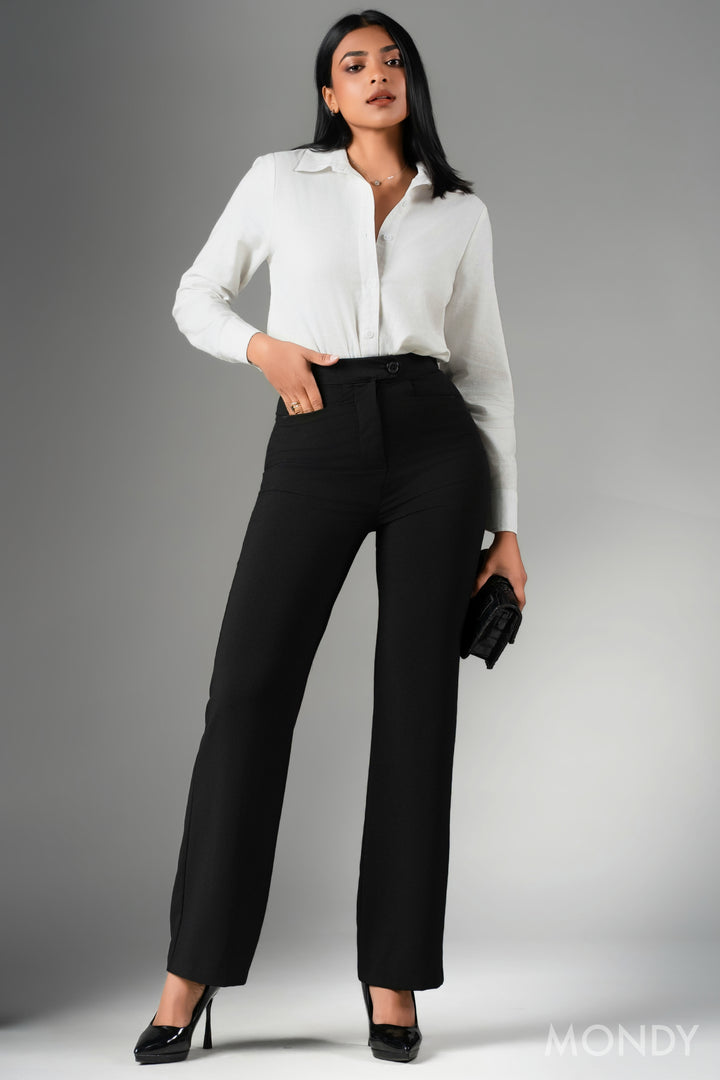High Waist Straight Cut Pant