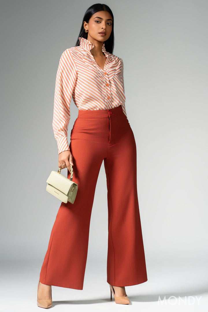 Printed Frill Detailed Top