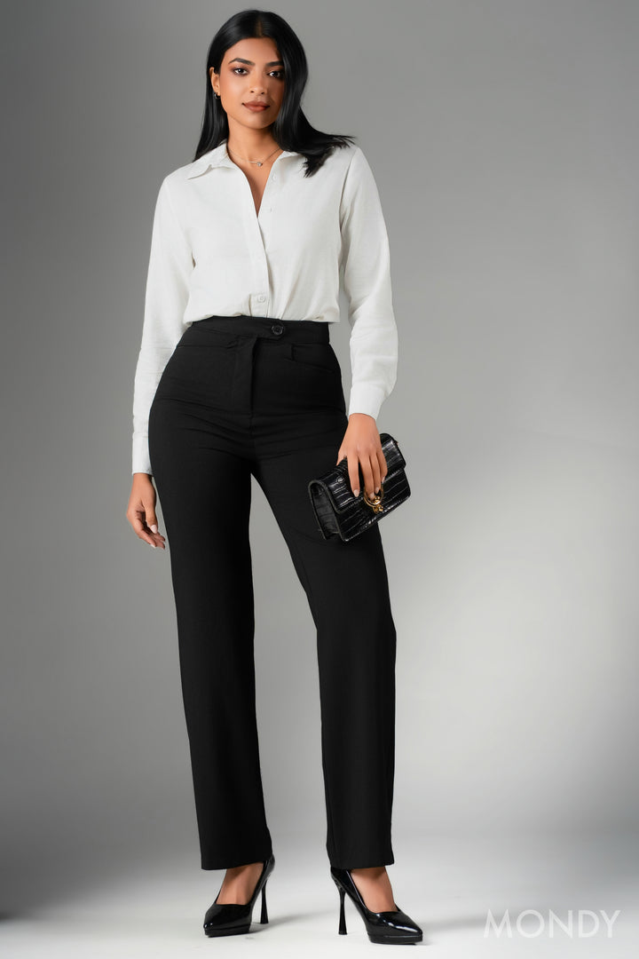 High Waist Straight Cut Pant