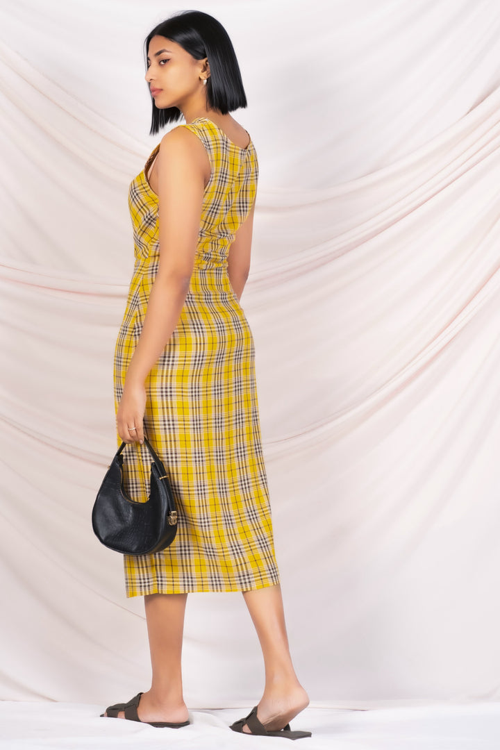 Reversible Checkered Sheath Dress