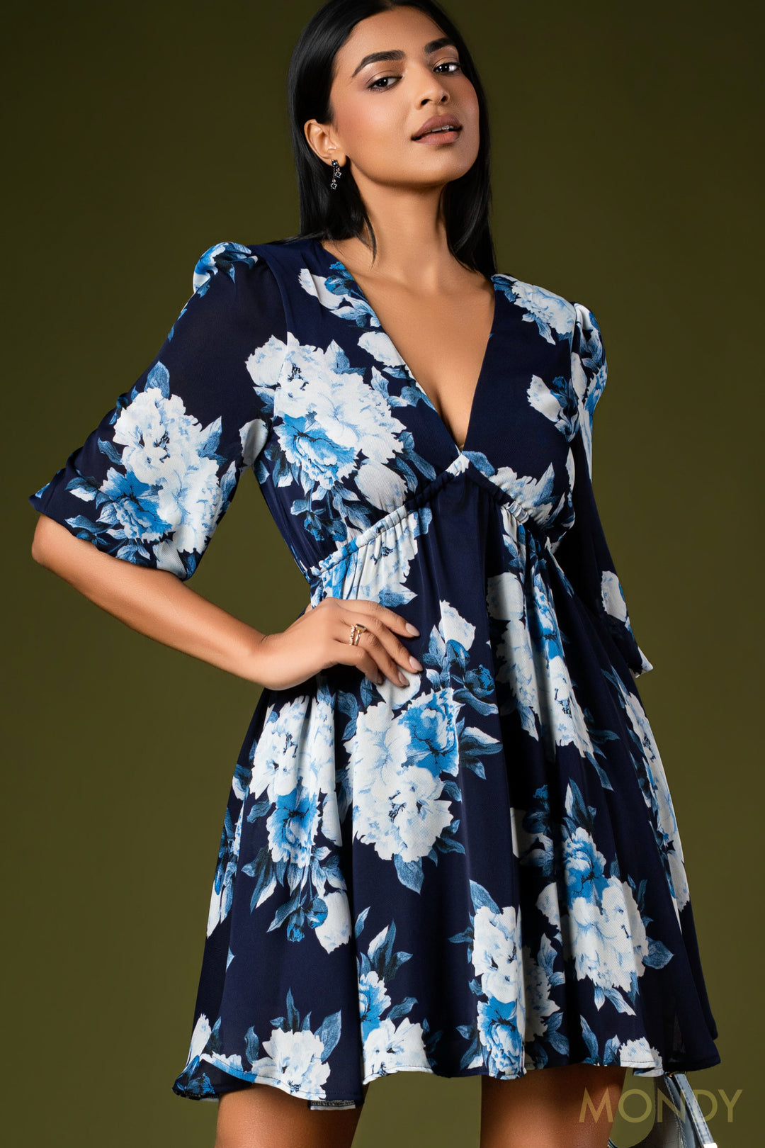 Printed Backtie Mini Dress