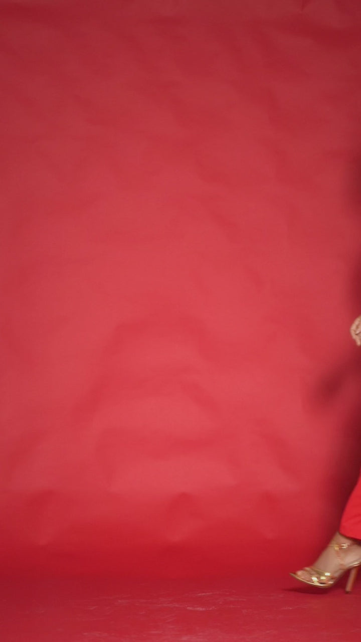 Red Halter Maxi Dress