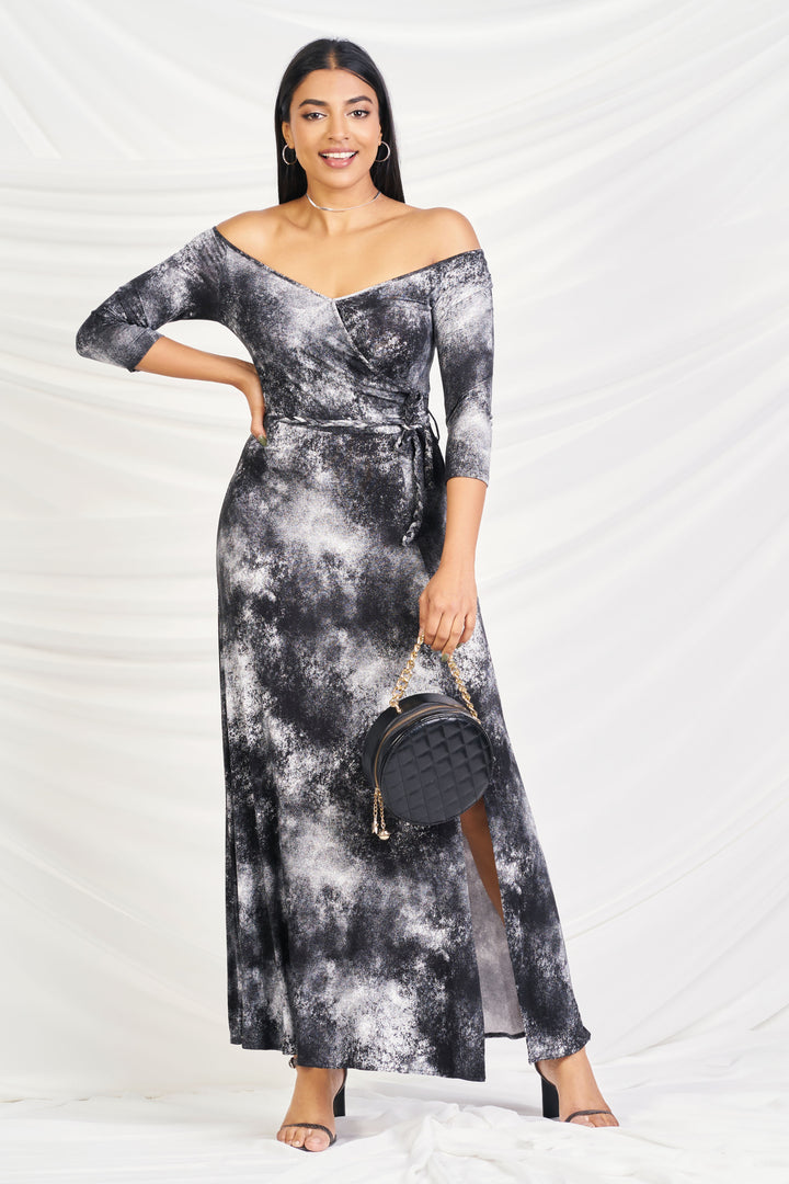 Off Shoulder Maxi Dress - Slim Fit, Maxi Dress, Evening Dresses, Evening Wear, Maxi Dress, Maxi Dresses, New Arrivals, Off Shoulder, SH20, Slim Fit, Smart Casual, Smart Casual Dress, Three Qu